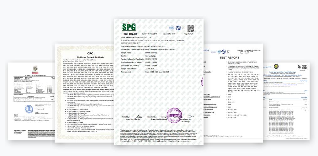 Factory certifications and test reports